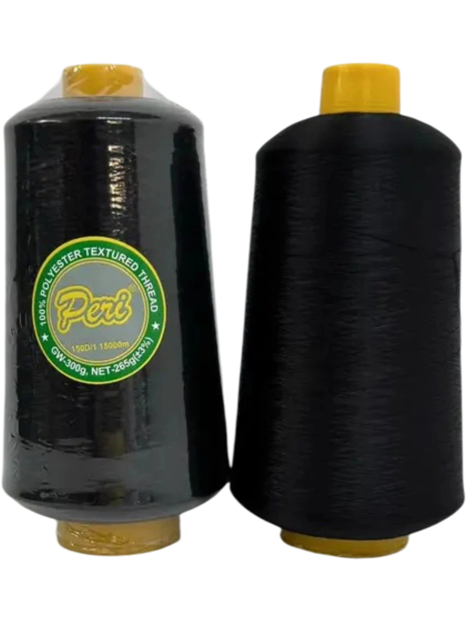 Нитка текстурована некручена 100%PE 150D/1 Peri чорний для швейних машин