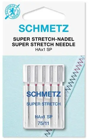 Иглы SCHMETZ SUPER STRETCH HAX1 SP № 75 для трикотажных тканей в упаковке
