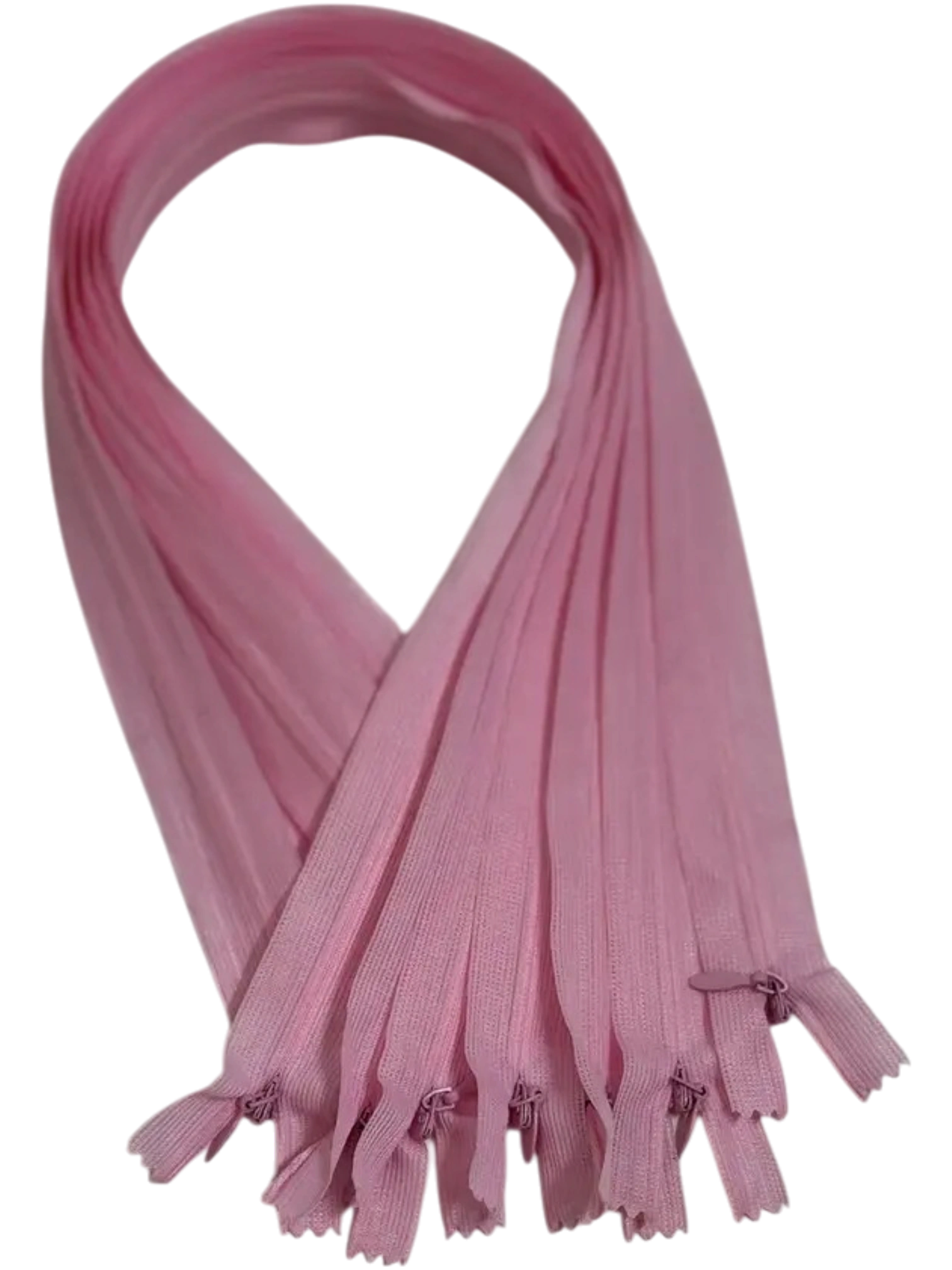 Розовая потайная неразъемная молния 50см для швейных проектов — 2