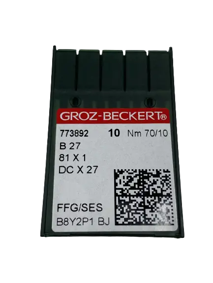 Голки GROZ-BECKERT DCx27 №70 SES для швейних машин, комплект з високою точністю