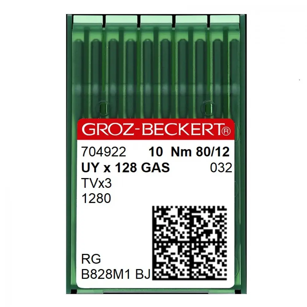 Голки GROZ-BECKERT UYx128GAS №80 RG для швейних машин, високоякісні витратні матеріали