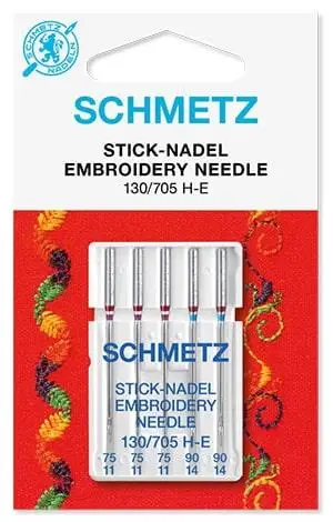 Набор вышивальных игл SCHMETZ EMBROIDERY 130/705 H-E V3S для швейных машин