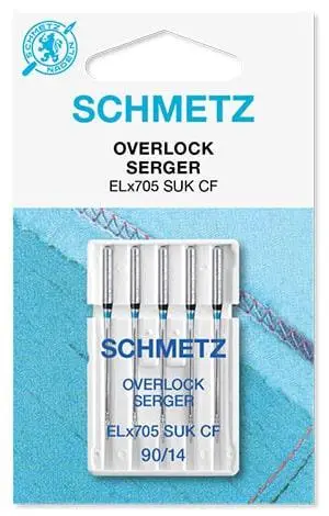 Игла Schmetz Overlock ELX705 SUK CF VDS №90 для трикотажных тканей, комплект 5 шт.