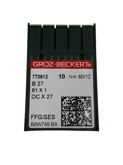 Голки GROZ-BECKERT DCx27 №80 SES для швейних машин, комплект з якісних металічних голок