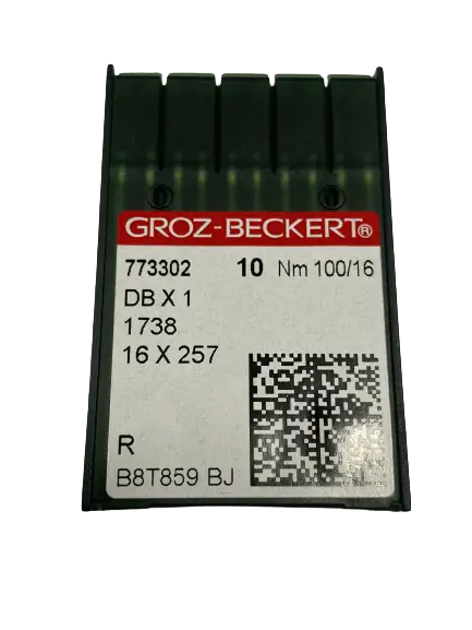 Голки GROZ-BECKERT DBx1 №100 R для промислових швейних машин, тонка колба та високоякісний метал