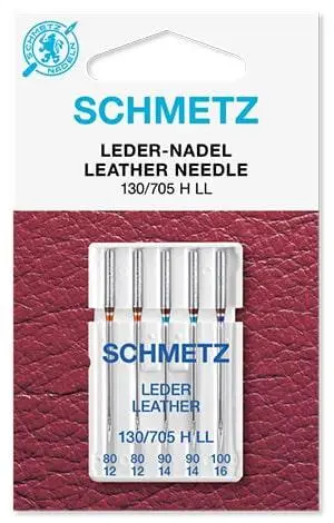 Комплект игл для кожи SCHMETZ 130/705 H LL VIS для швейных машин с левосторонним острием