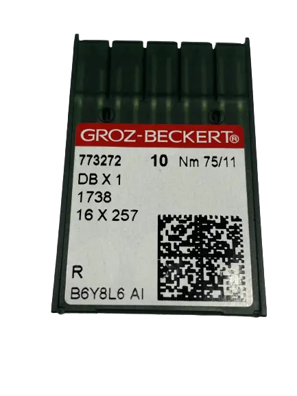 Голки GROZ-BECKERT DBx1 №75 R для промислових швейних машин, тонка колба, висока міцність