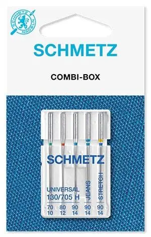 набор игл SCHMETZ COMBI-BOX 130/705 H SORT VVS для швейных машин, разные типы и размеры, высококачественные иглы из Германии